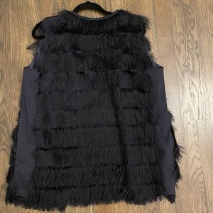 Women’s Anthropologie Eva Franco Faux Fur Vest - Blue/Black - Size Medium
